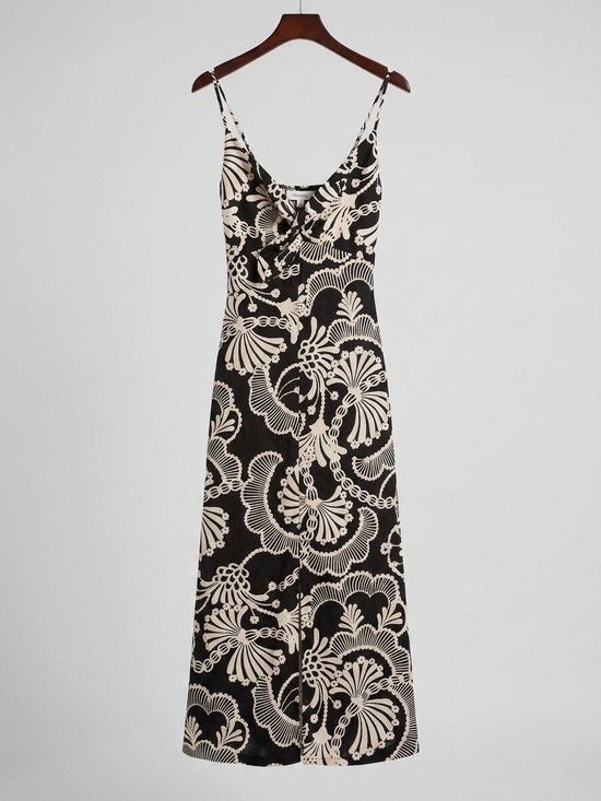 Banana Republic Dresses & Skirts - Banana Republic Black & Cream Floral-Pattern Maxi Dress